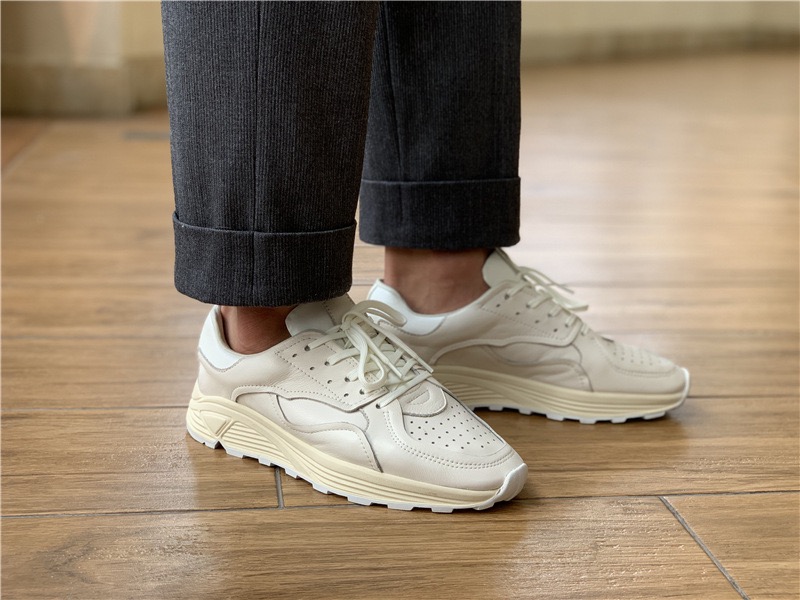 Men'S Shoes Diabetic - Round-toe Lace-up Casual White Thick-soled Men’s