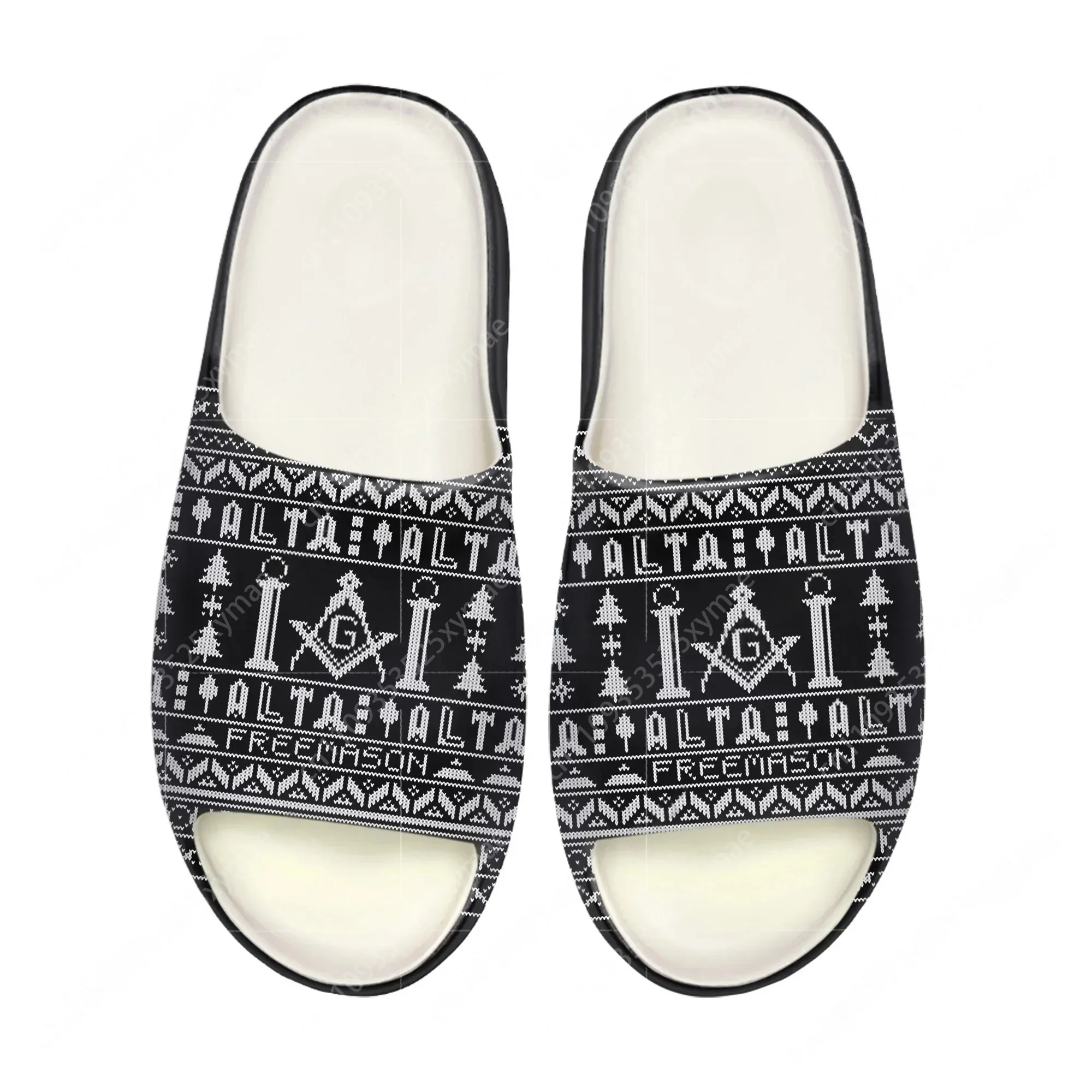 Men Shoes Office - Masonic Mason Freemason Pattern Soft Sole