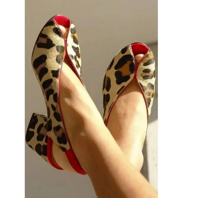 Leopard Print Peep Toe Slingba - đánh giá và giá Men Shoes Office