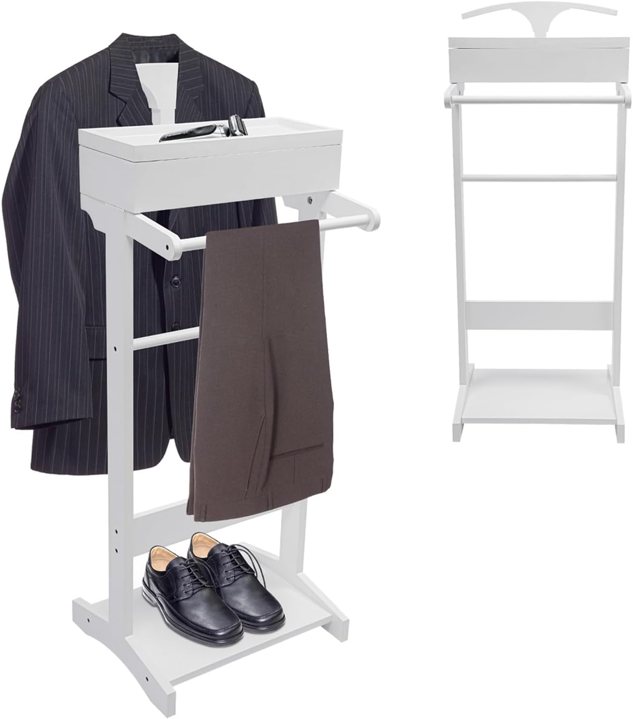 Wood Men Valet Stand with Draw - đánh giá và giá Men Shoes Rack