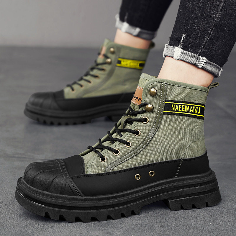 Mens Canvas Boots Fashion High - đánh giá và giá Men Shoes Office