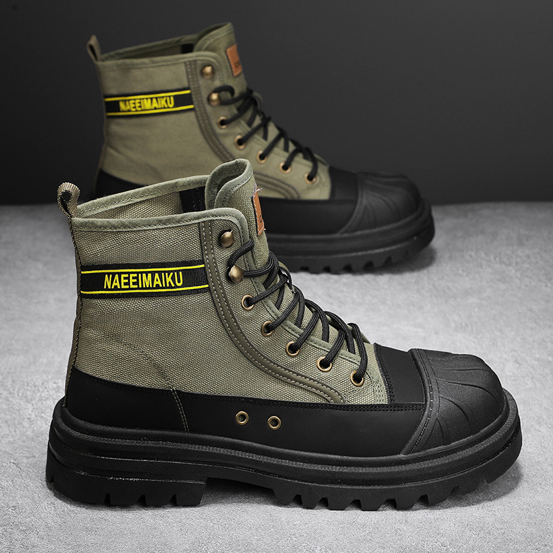 Mens Canvas Boots Fashion High - đánh giá và giá Men Shoes Office