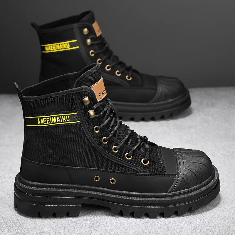 Mens Canvas Boots Fashion High - đánh giá và giá Men Shoes Office