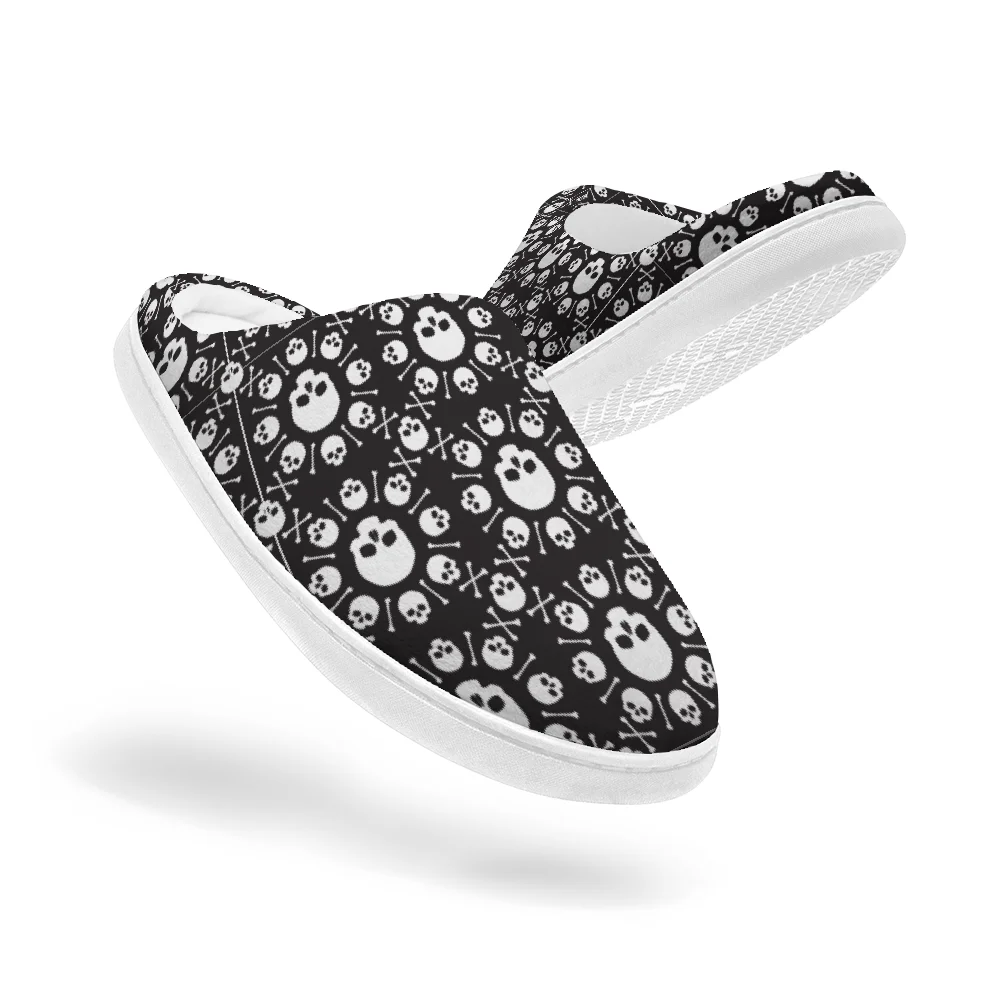 Skull printed cotton slippers  - đánh giá và giá Men Shoes For Winter