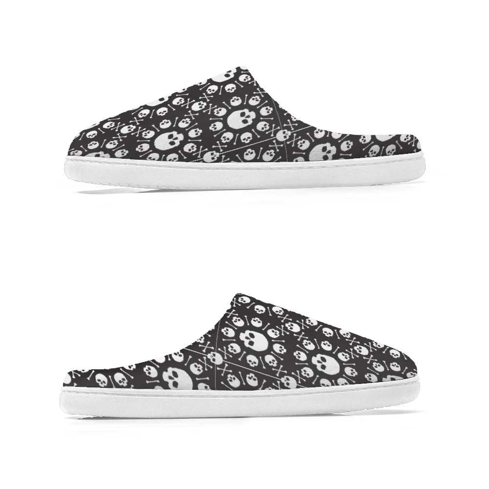 Skull printed cotton slippers  - đánh giá và giá Men Shoes For Winter